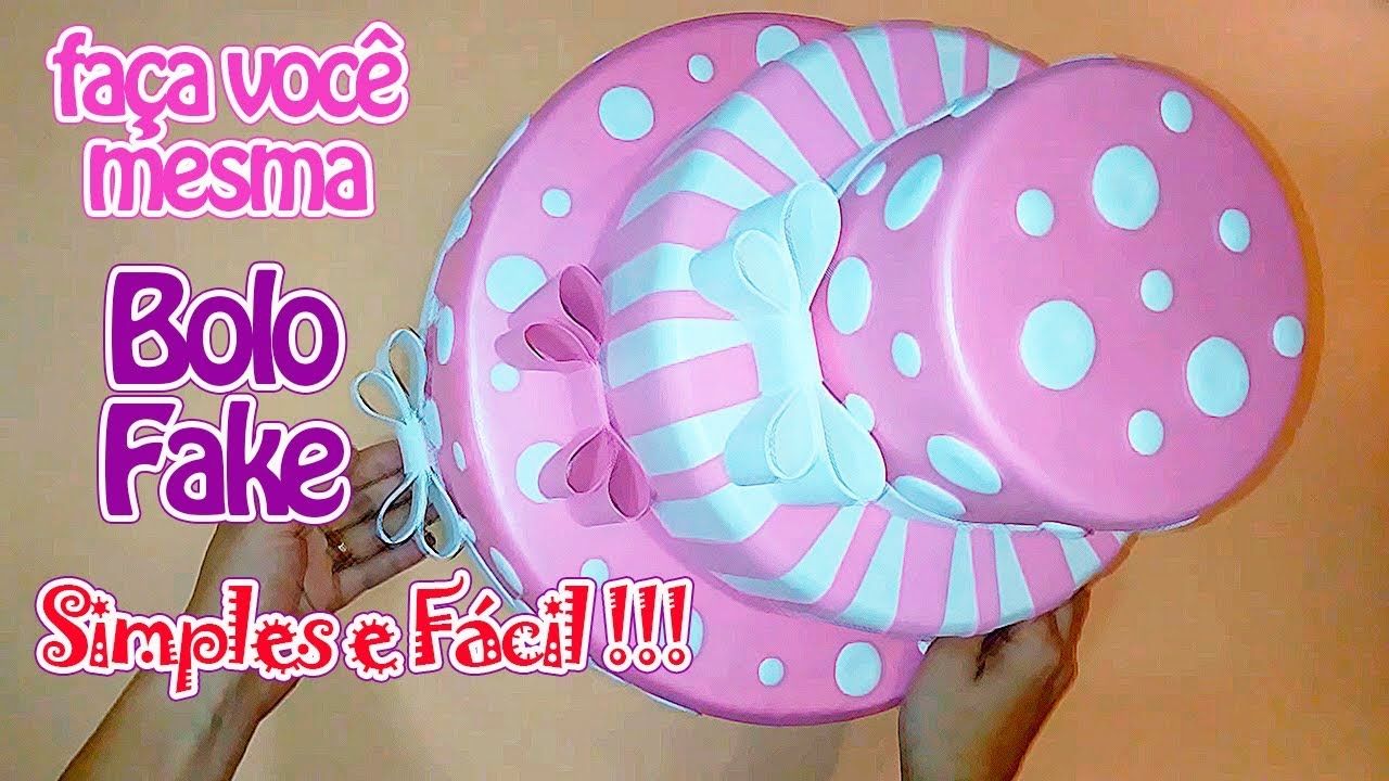 Como Fazer Bolo Fake Rosa | Criatividades da Dê