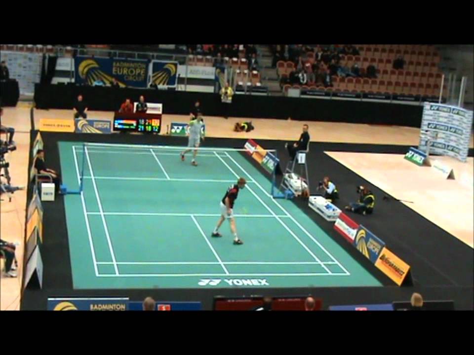 Badminton EM 2012 Semi final MS Axelsen DEN vs Hurskainen SWE