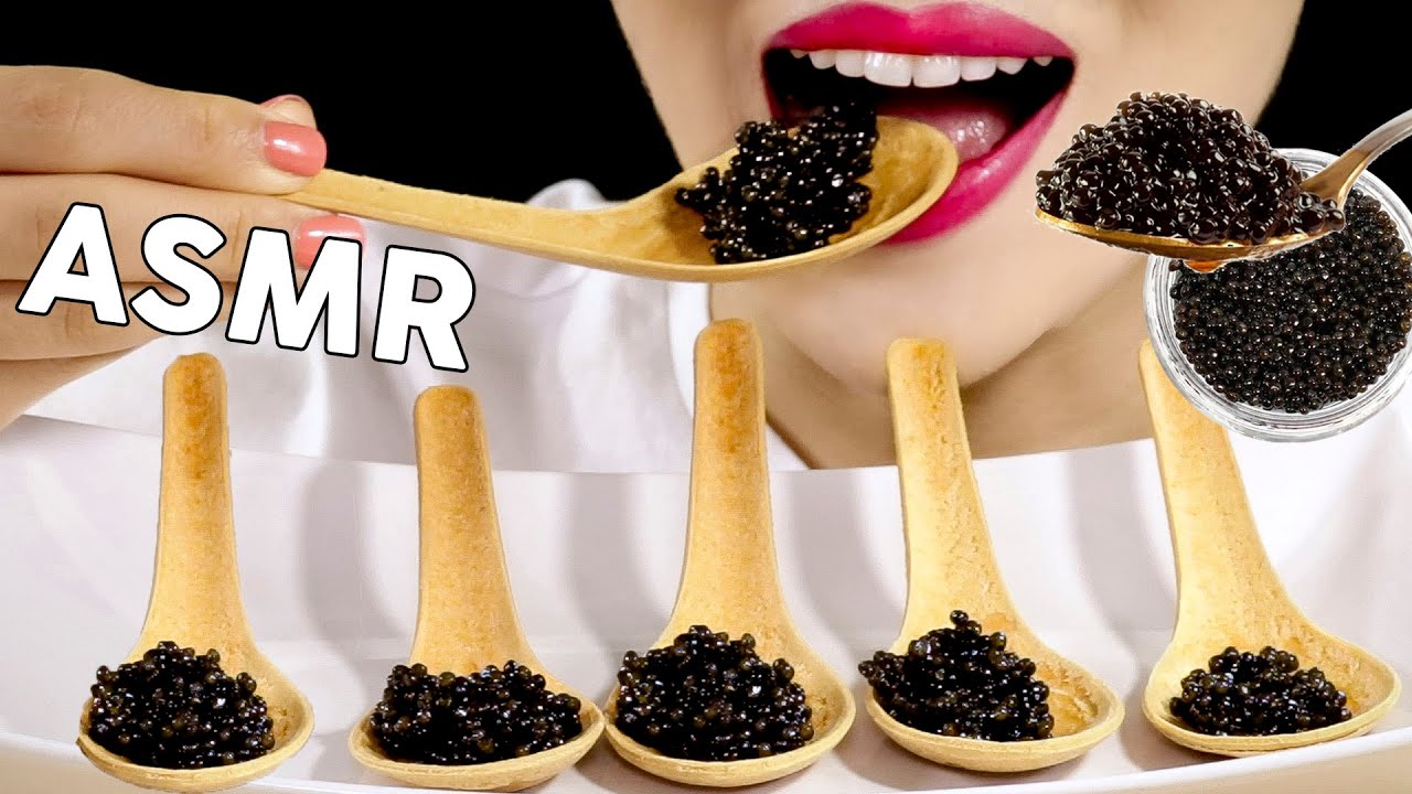 ASMR Sturgeon CAVIAR Edible Spoons 캐비어 먹는숟가락 먹방 Eating Sounds Mukbang | MINEE EATS