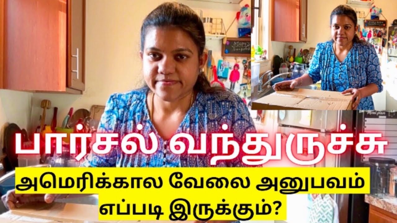 தமிழில் ~ Parcel unboxing video | Simple vegetarian lunch recipes | H4 EAD Experience USA Tamil Vlog