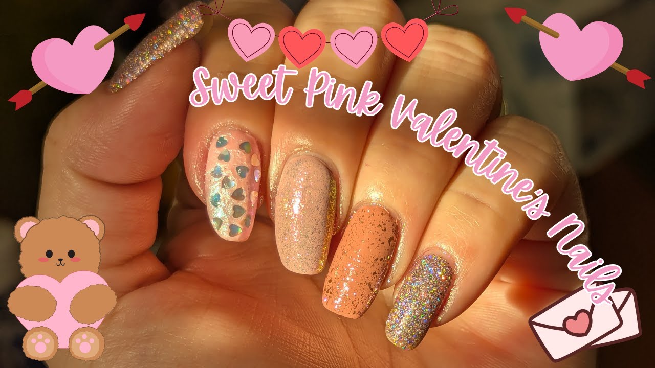 Polish Along! Sweet Pinks Valentine's Nails | Pink Skittle Vday Nails | #nails #polishalong