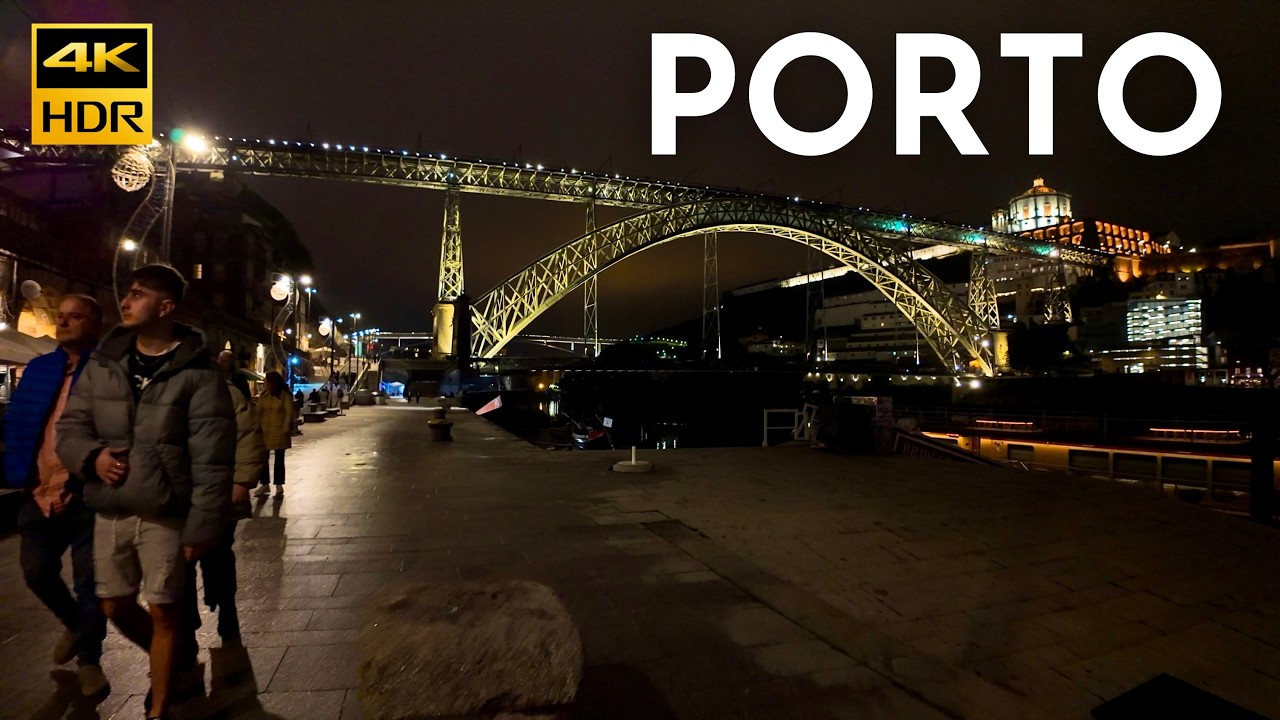 PORTO nigh walk - Porto PORTUGAL 4K HDR