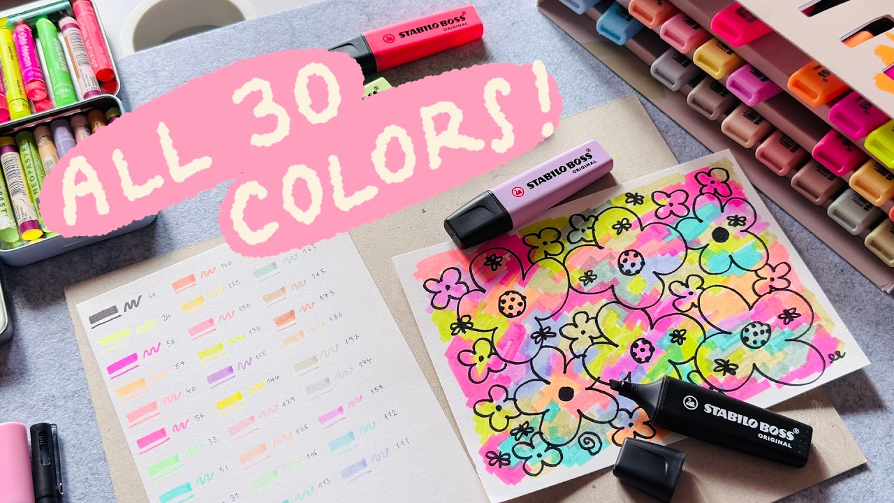 STABILO BOSS ORIGINAL 30-Color Set ✧ Unboxing & Full Color Swatches