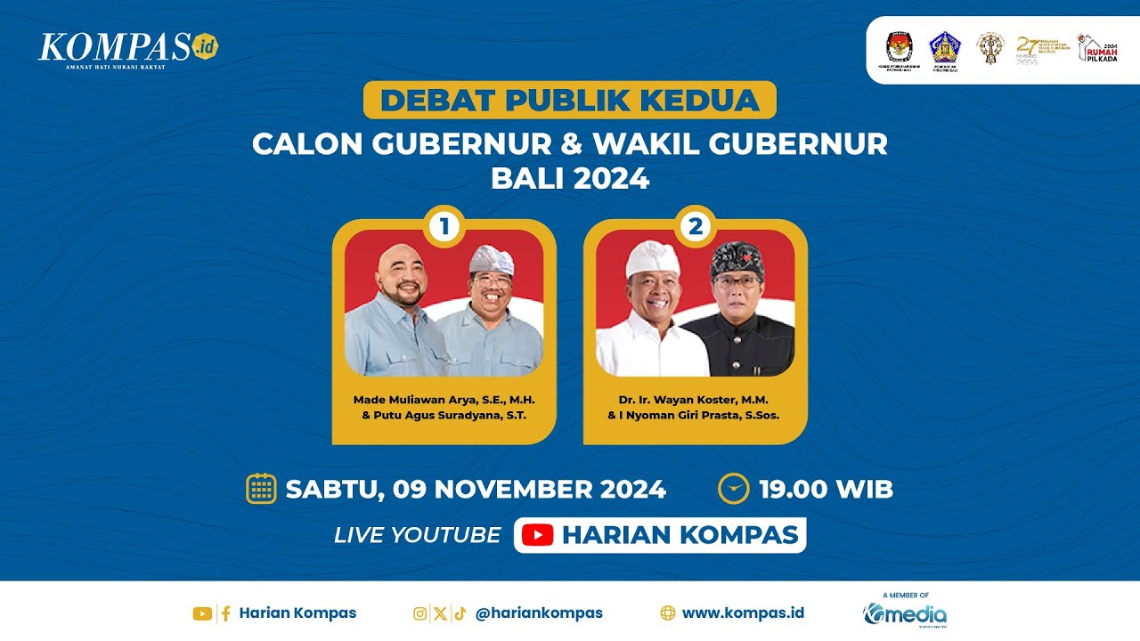 Live: Debat Publik Calon Gubernur dan Wakil Gubernur Provinsi Bali 2024