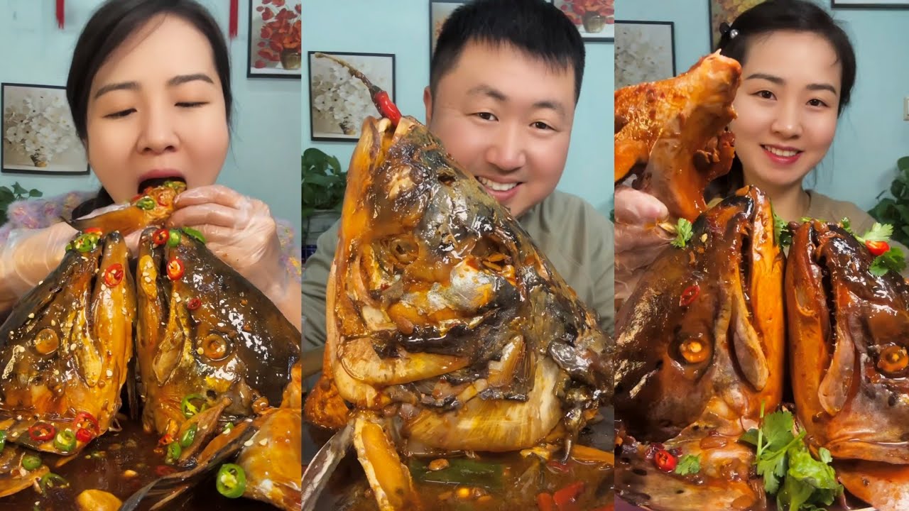 MUKBANG FISH | Eating Big Fish Head Mukbang