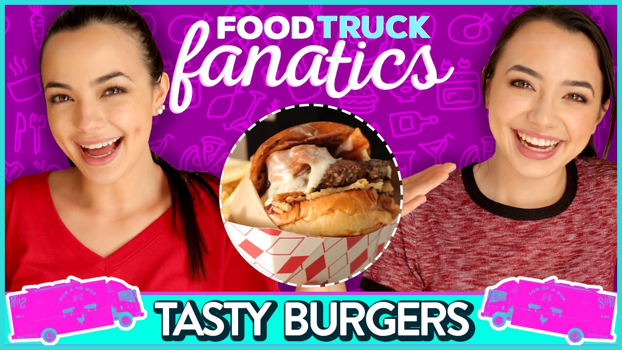 JUICY BURGER CHALLENGE | Food Truck Fanatics w/ The Merrell Twins