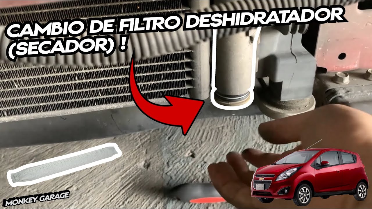 Cambio de filtro deshidratador o secador de aire acondicionado Chevrolet Spark Gt o Beat