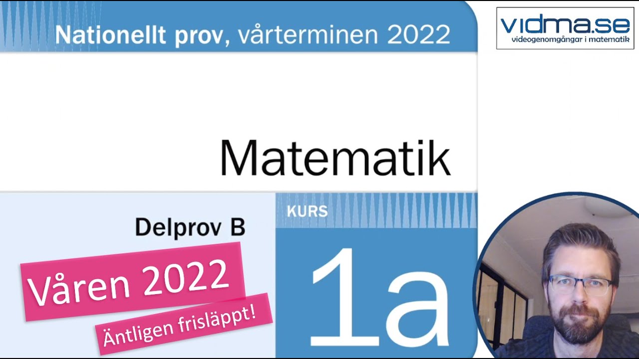 Matematik 1a. Nationellt prov VT 2022. Del B.