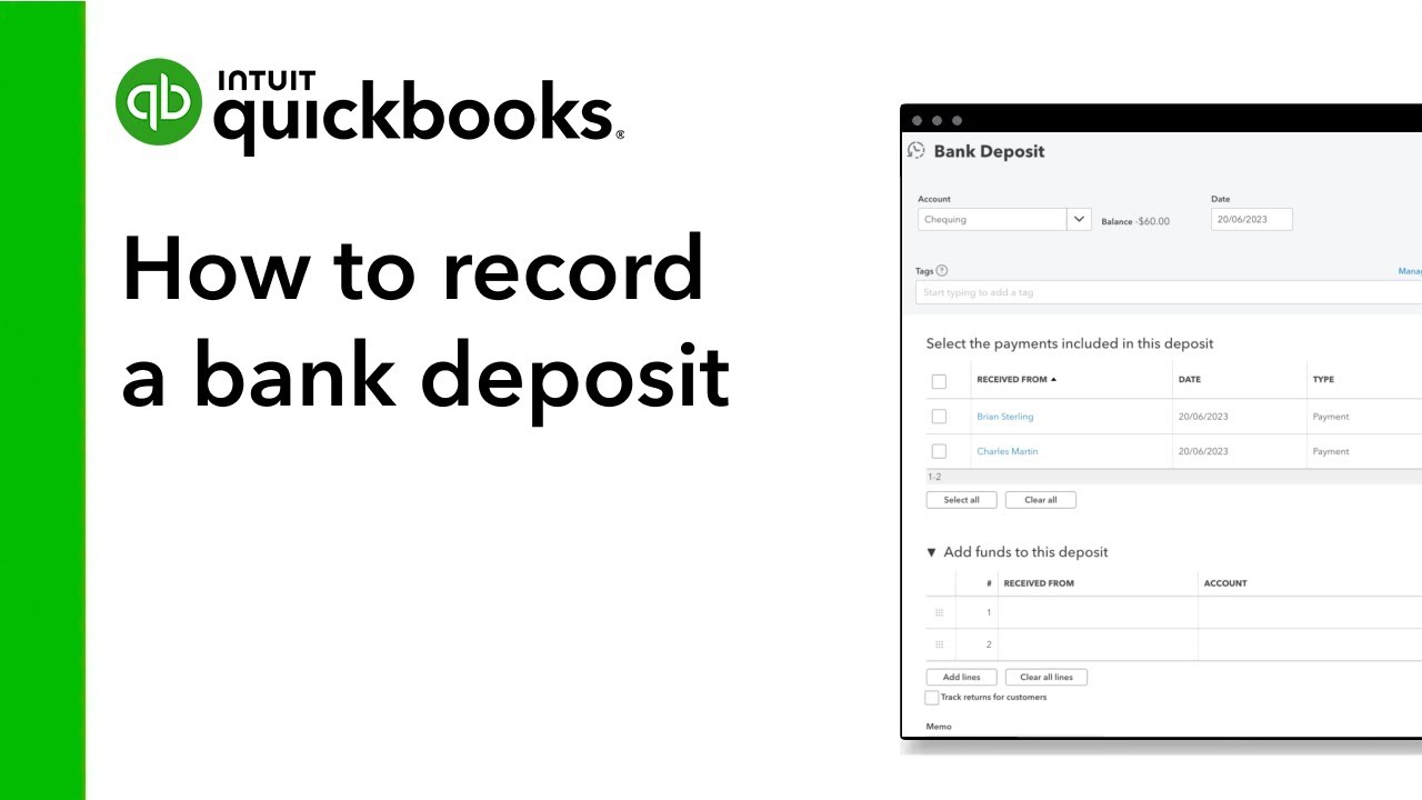 Record Bank Deposits in QuickBooks Online
