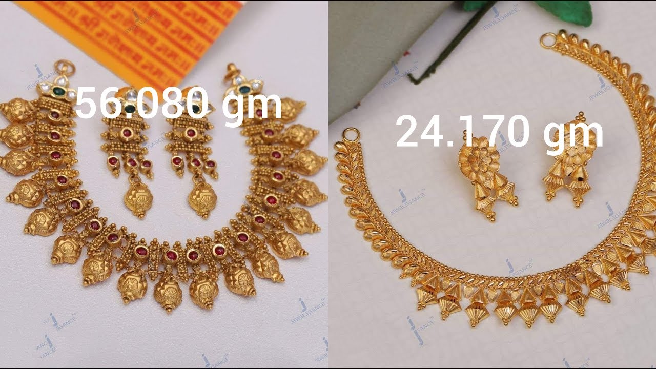 Latest Gold Necklace Set Designs With Weight