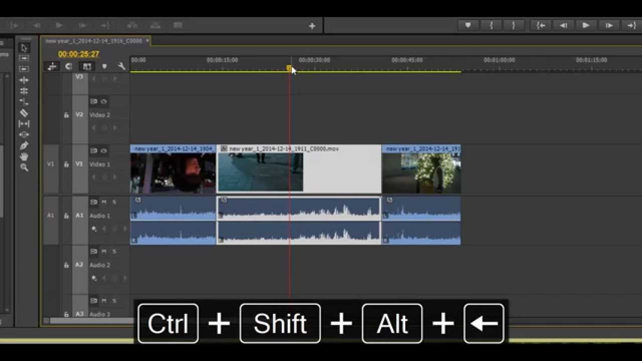 Slip Clip Selection leftright - Premiere Pro CC Keyboard shortcut