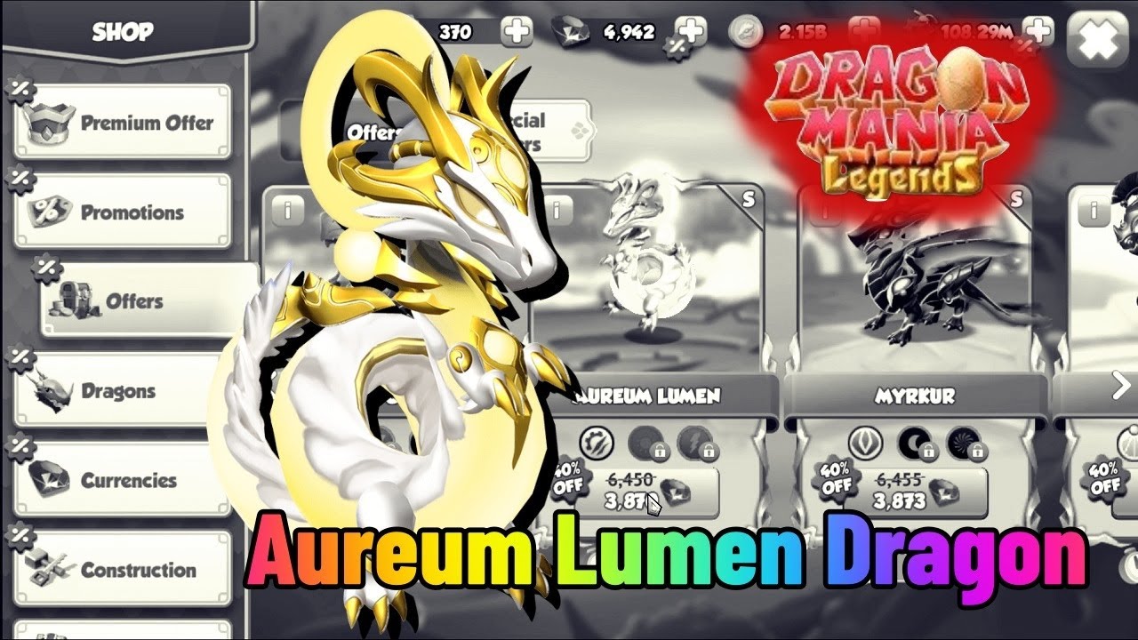Bought Aureum Lumen Dragon | Discount Dragon | Dragon Mania Legends
