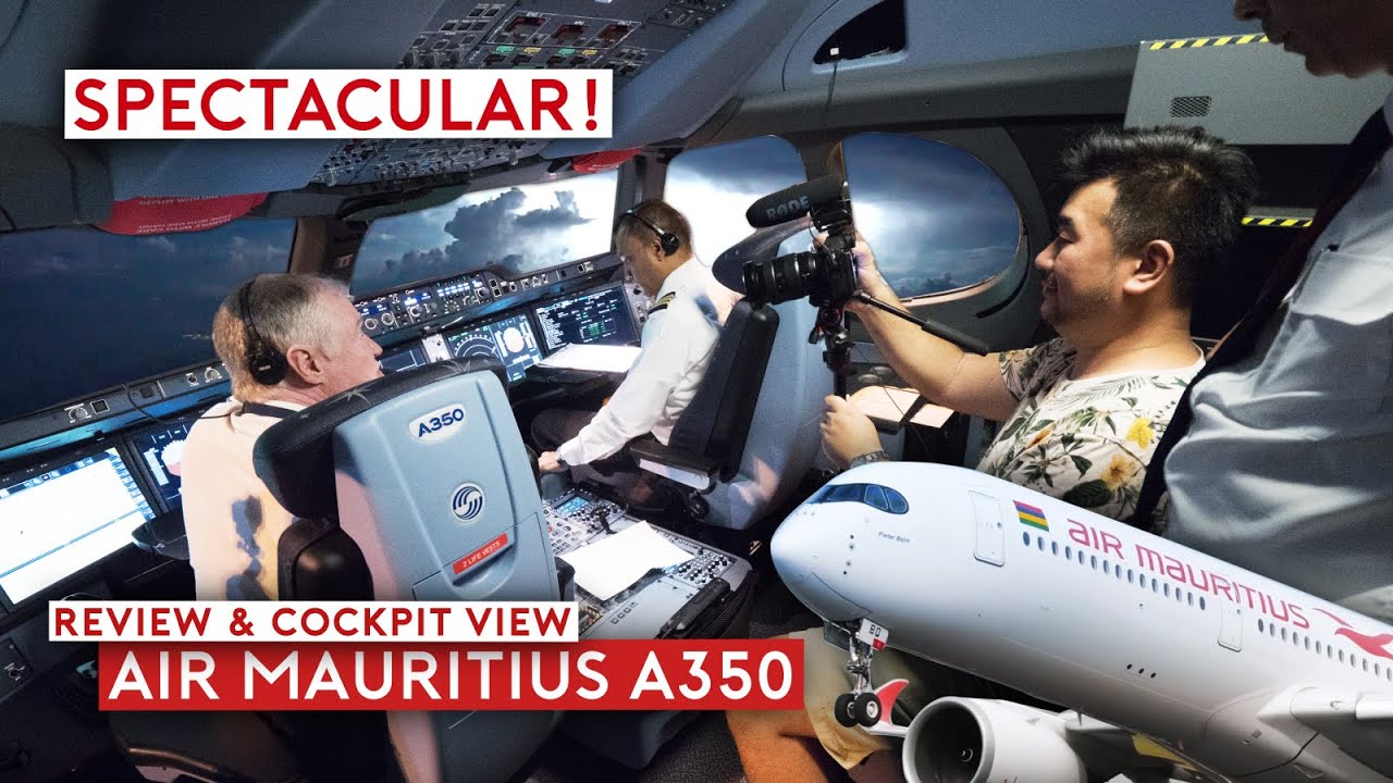 Spectacular Thunderstorm on Air Mauritius A350 (Flight Review & Cockpit View)