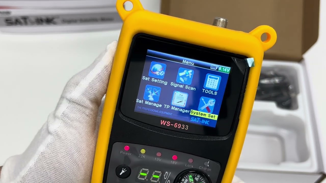 Brief talk & unpack WS-6933 DVB-S2/S2 FTA C&KU Band Satellite Meter Finder w/t 2.4 inch LCD