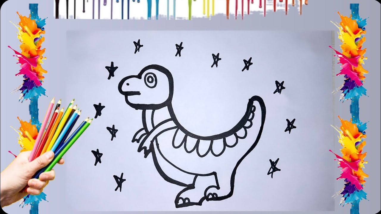 T-rex Dinosaur# Drawing#Painting#coloring #art #dinosaur #dinosaurart #dinosaursvideos #draw #how