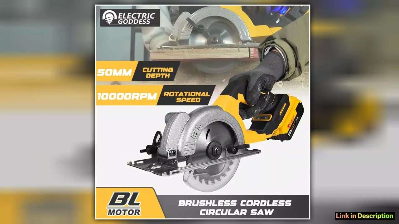 Electric Goddess 5in Brushless Electric Circular Saw For Dewalt 20V Battery Cordless 1000W Handheld
