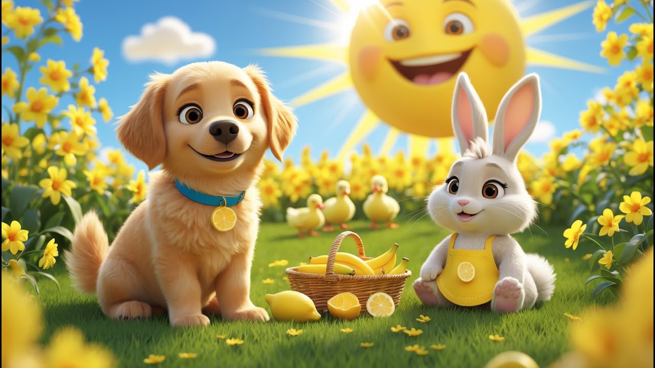🌞 Sunny Yellow Day! | Fun & Calm Nursery Rhyme #learncolors
