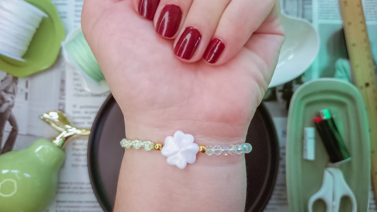 Pulsera sencilla y bonita con nudo Adn / espiral tutorial fácil 🍀Easy Bracelet