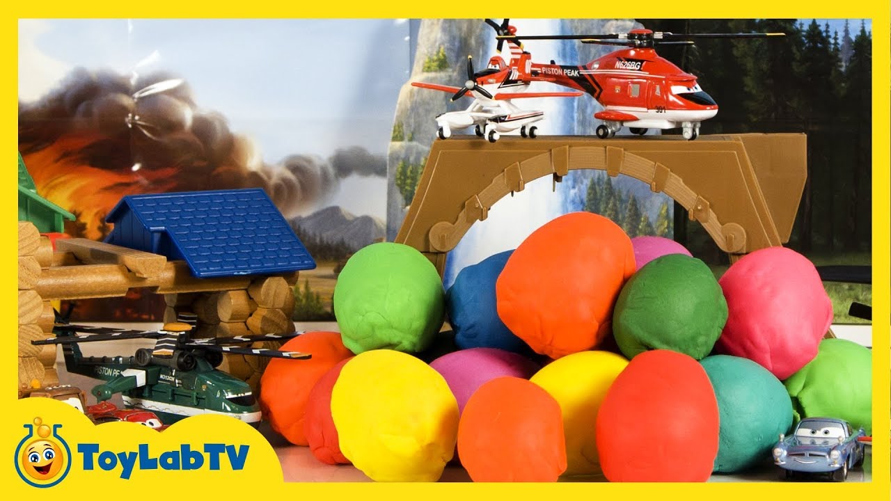 Planes Fire and Rescue Toys, Play Doh Surprise Eggs & Micro Drifters Toy