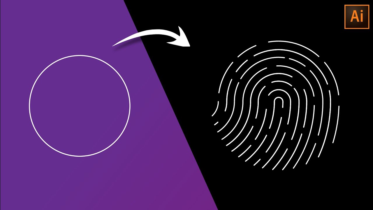 Fingerprint icon Design in Adobe Illustrator