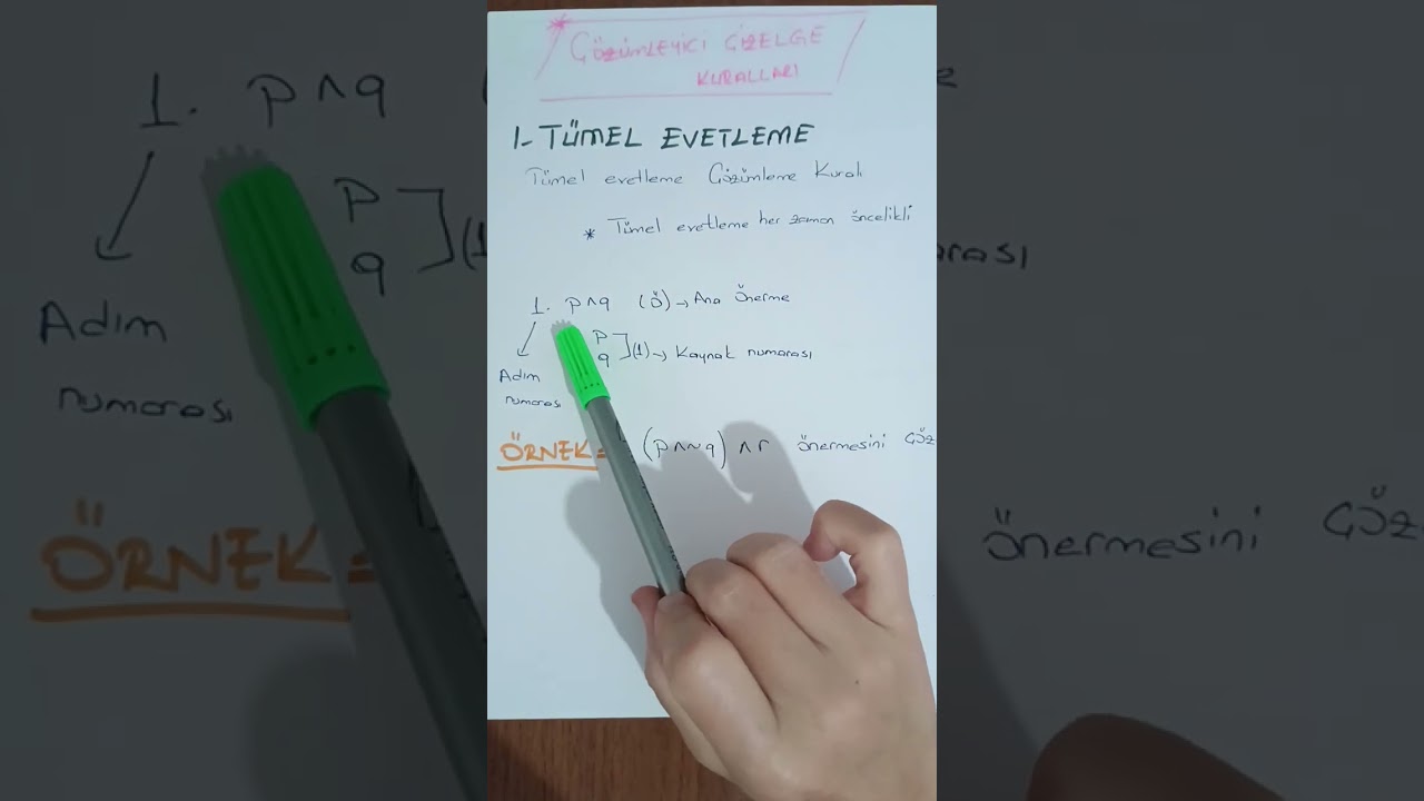 sembolik mantık çözümleyici çizelge