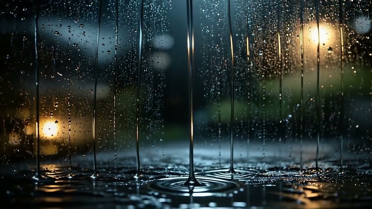 🌧️ Heavy Rain on Window | Black Screen | 10 Hours | No Ads