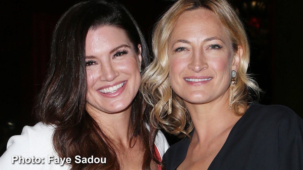 Zoe Bell presents the Action Warrior Award to Gina Carano at Artemis 2017
