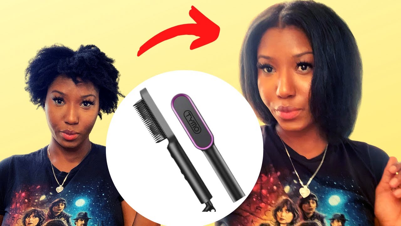 How To Straighten / Silk Press 4 Type Hair Ft. Tymo Ring Hair Straightener Brush