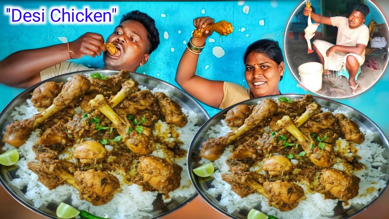 VILLAGE STYLE DESI CHICKEN CURRY & RICE | Tasty Village Cooking & Mukbang Eating Show! 🍗🍛👨‍🍳