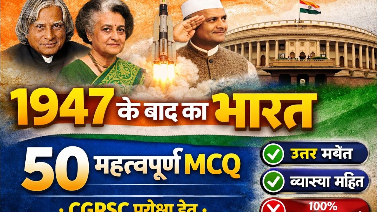 Most important history mcq | 🌍,1947 ke bad ghatnakram, modern indian history mock