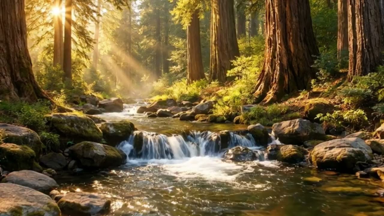 SOUNDLESS - Golden Sunlight Through the Giant Forest Creek