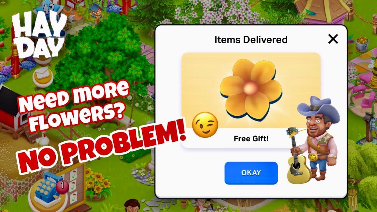 Get your FREE 50 FLOWERS Now in Hay Day! 🌼