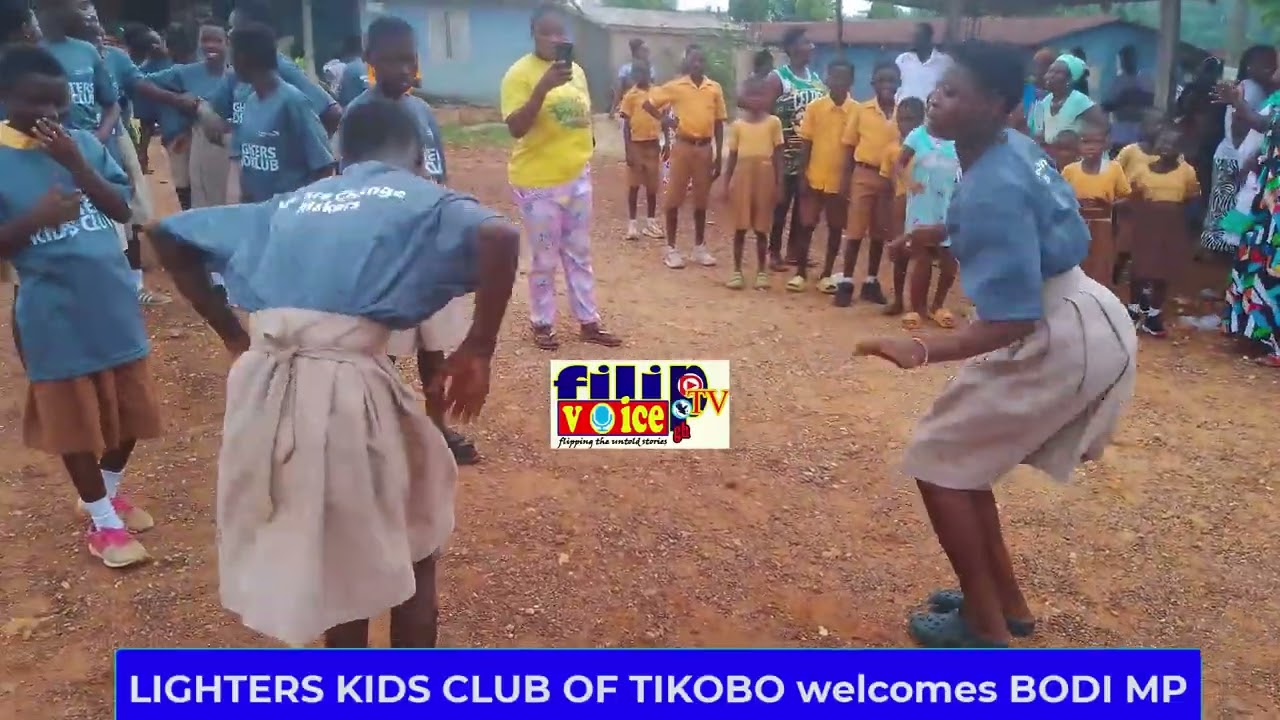 Check how school kids dance Agbadza in appreciation of new school block