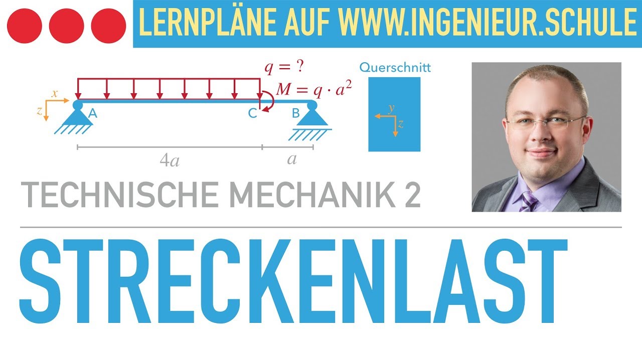 Streckenlast bestimmen, Aufgabe – Technische Mechanik 2