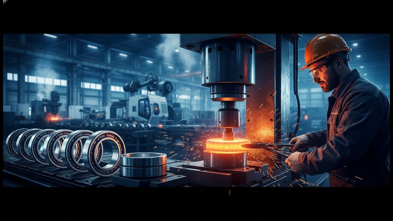 How Bearings Are Made | Forging, Turning, Heat Treat, Grinding, Ball Assembly & Packing  ASMR