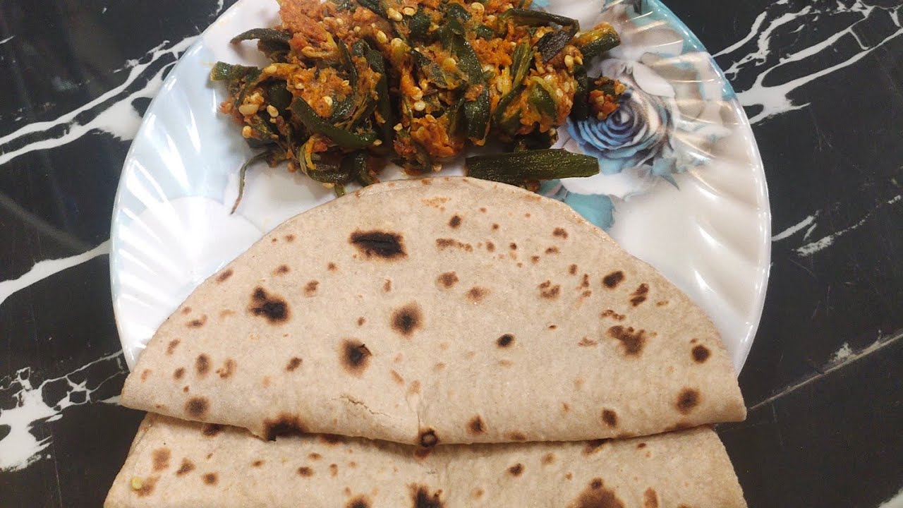 Simpal sada khana Besan bhindi or Roti 