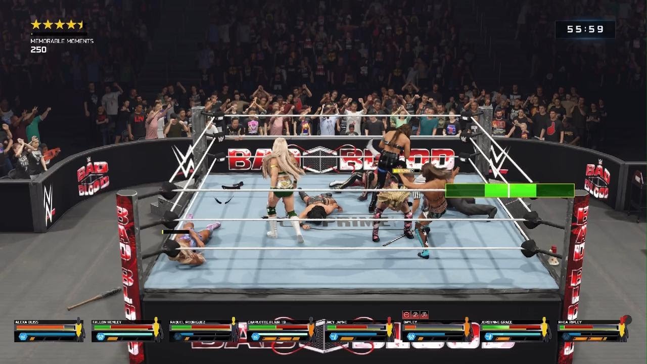 WWE 2K25_8 women elimination match.