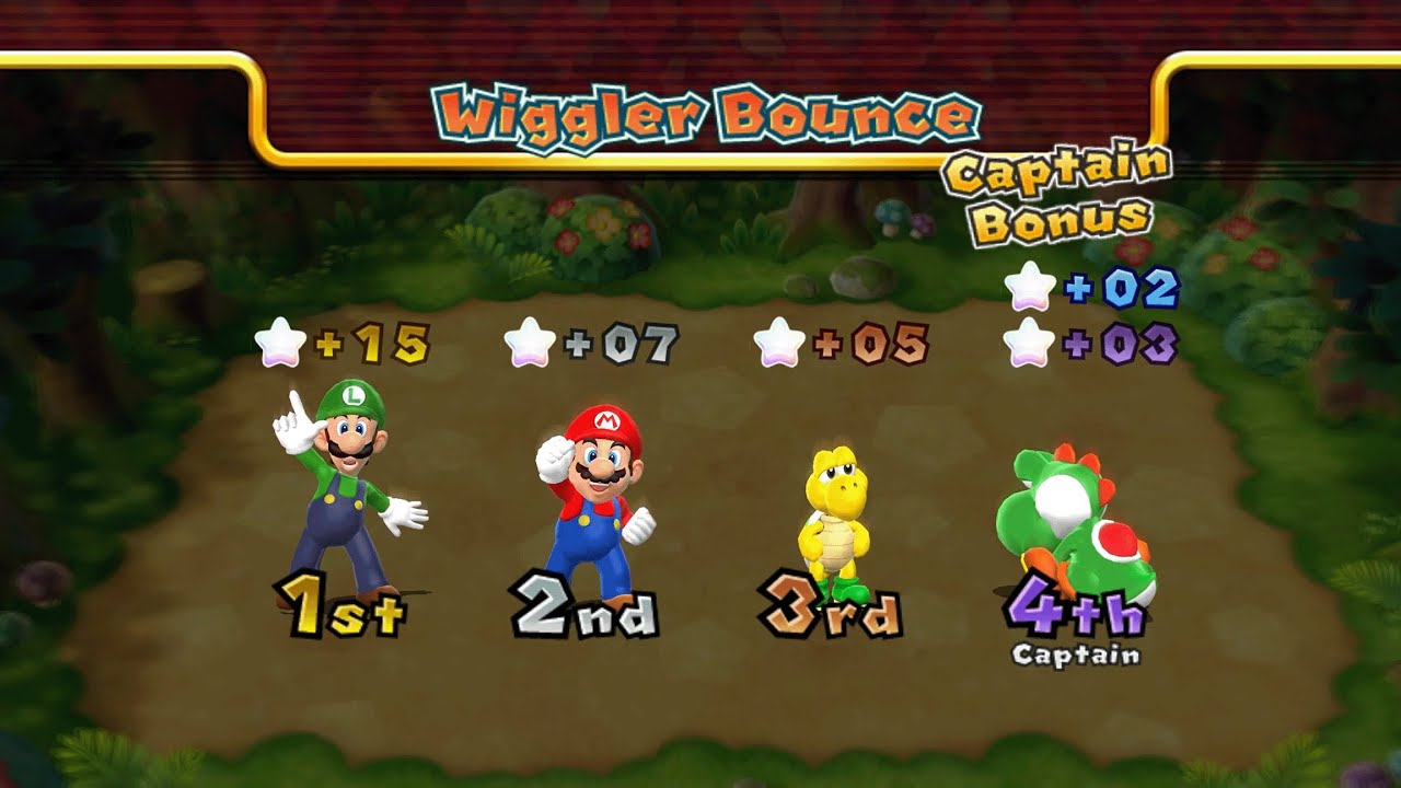 Mario Party 9 - Luigi vs Mario vs Yoshi vs Koopa - Toad Road