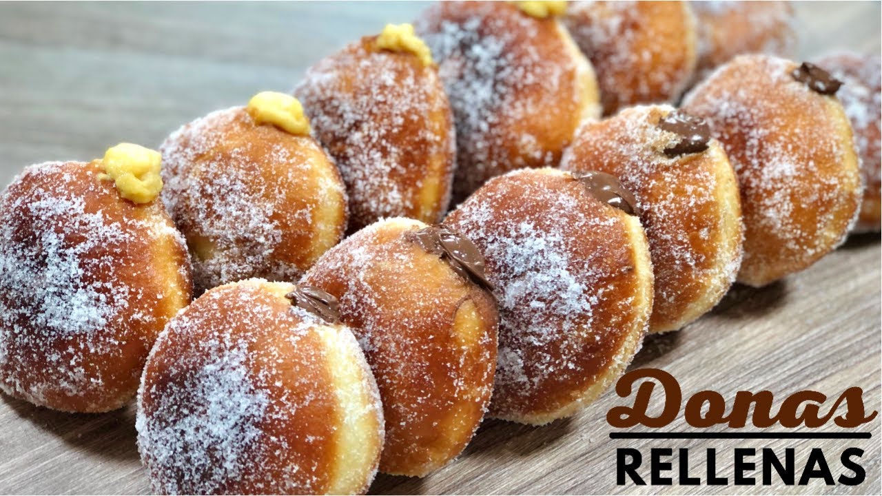 DONAS RELLENAS DE CREMA PASTELERA Y NUTELLA | POSTRE FÁCIL Y SIN HORNO | POSTRES CON IXCHEL