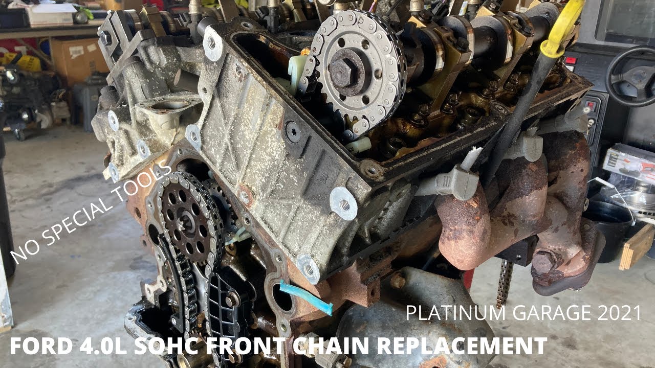 Замена передней цепи ГРМ Ford 4.0L SOHC (без специальных инструментов!)