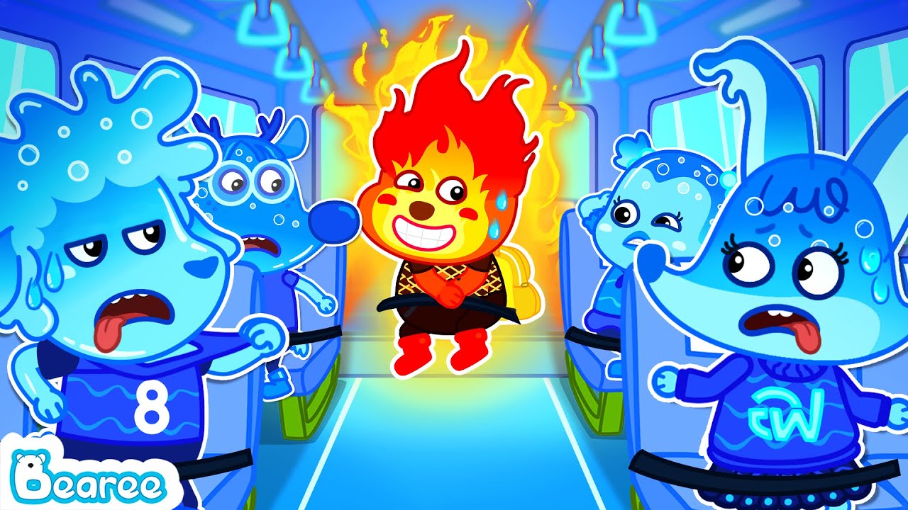 A Fire Student Goes To Water ONLY School! School Adventure Stories for Kids | Bearee Bear Cartoon