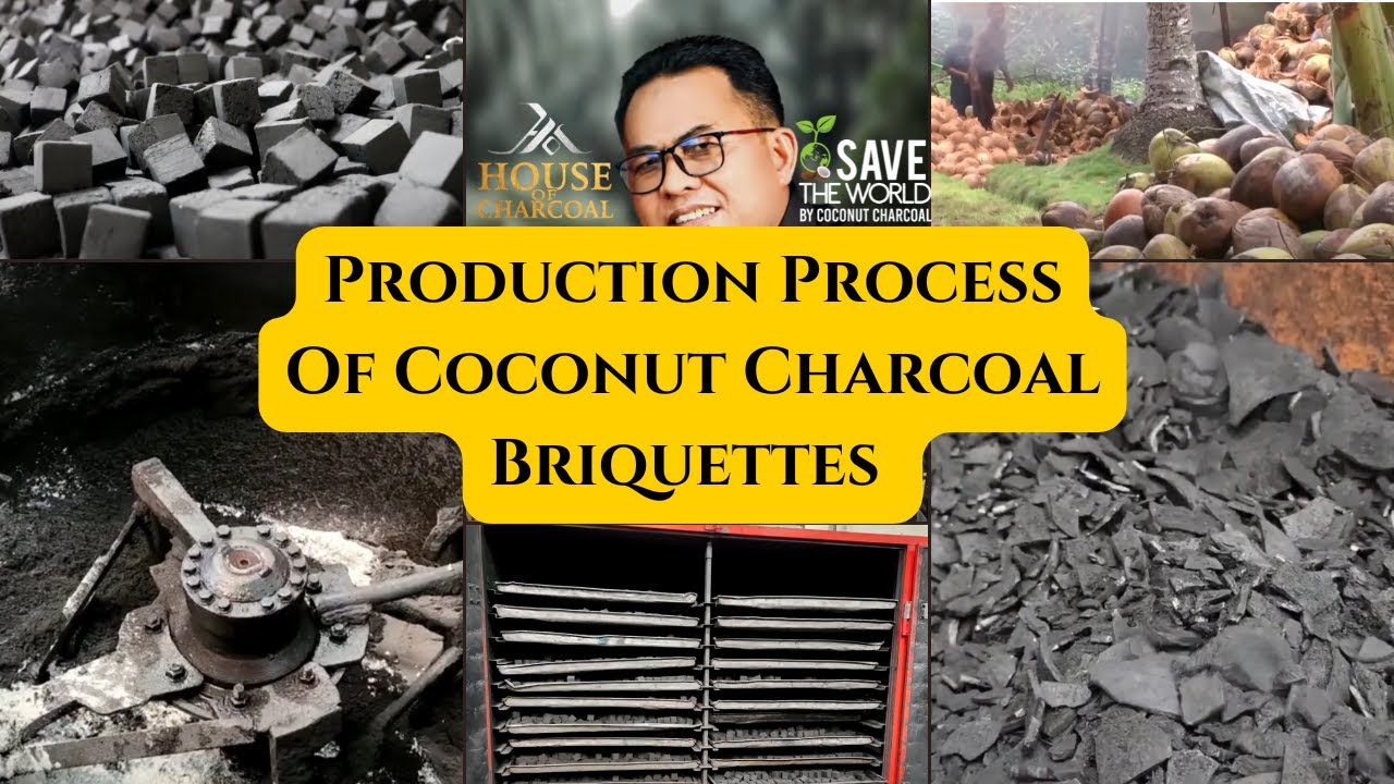 How To Make Coconut Charcoal Briquettes - Production Process Of Coconut Charcoal Briquettes