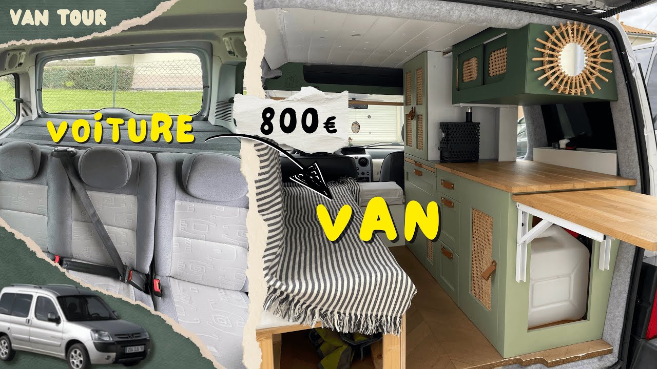 VANTOUR | Kangoo / Partner aménagé (5 places) → mini‑van pour 800 € – compact, pratique & stylé 🚐