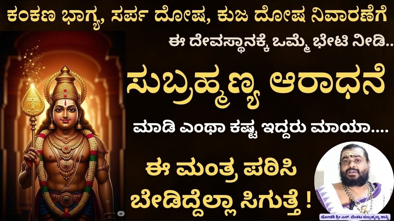ಈ ಮಂತ್ರ ಪಠಿಸಿ ಬೇಡಿದ್ದೆಲ್ಲಾ ಸಿಗುತ್ತೆ ! ಸುಬ್ರಹ್ಮಣ್ಯ ಆರಾಧನೆ ಮಾಡಿ ಎಂಥಾ ಕಷ್ಟ ಇದ್ದರು ಮಾಯಾ....