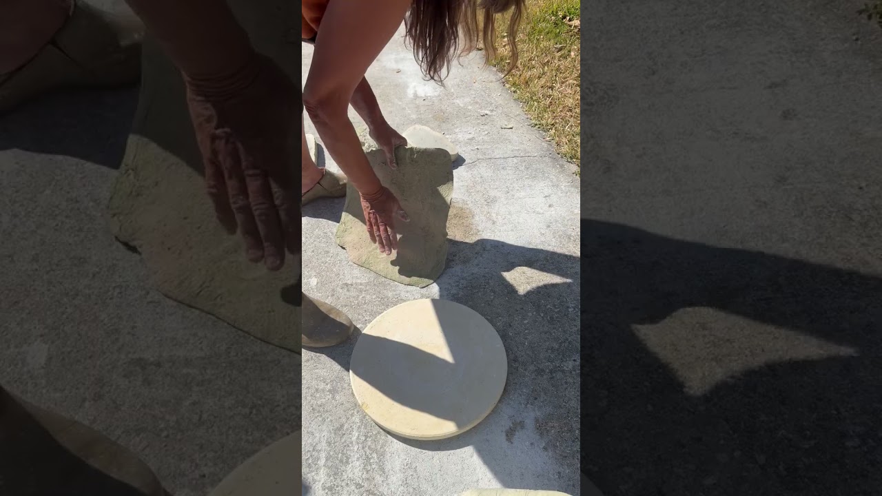 Making clay slabs for a planter