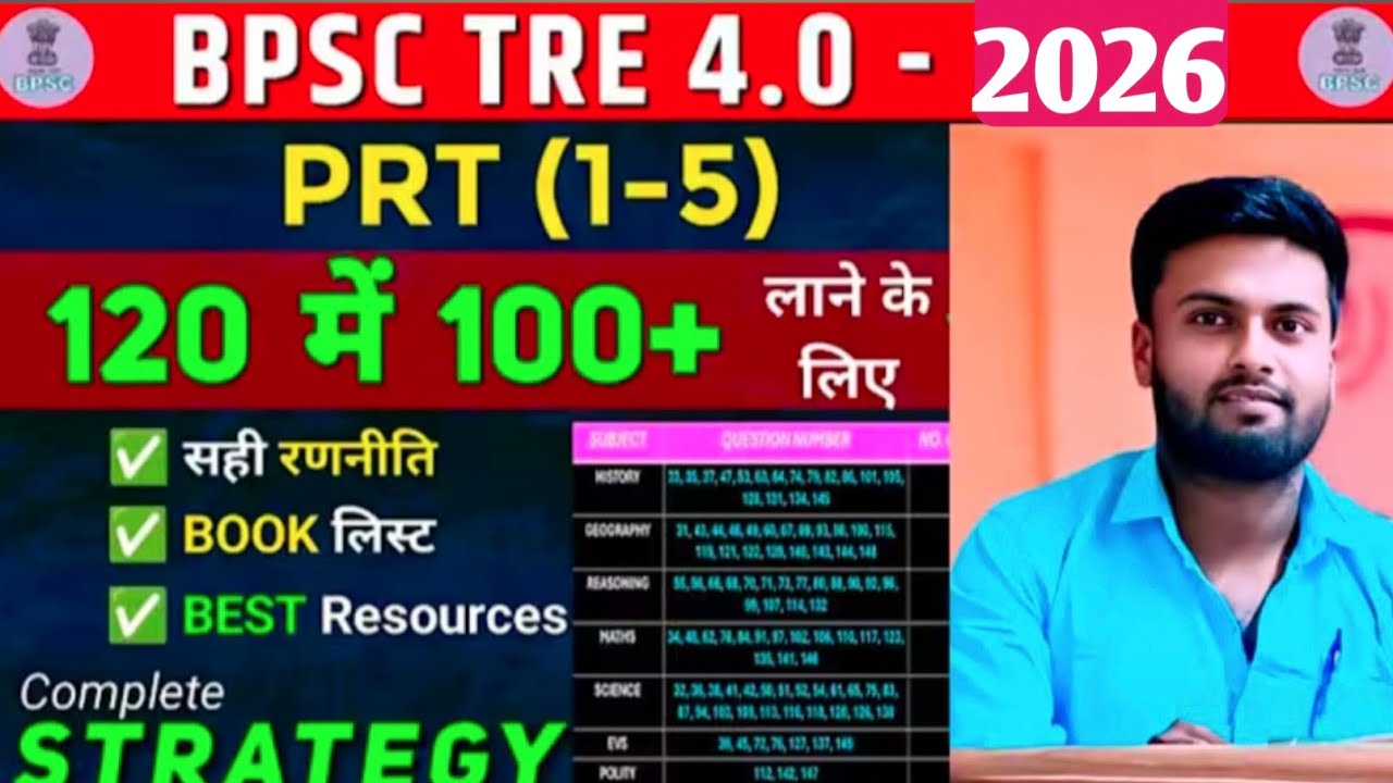 BPSC TRE 4 मे PRT की तैयारी कैसे करे || PRT मे 90+ कैसे लाये 🤔 PRT की Best Strategy क्या है #tre4 