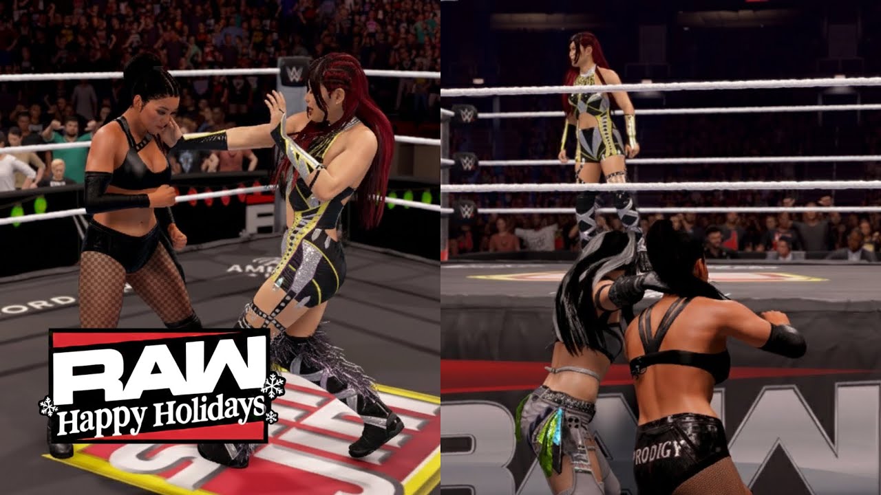 WWE 2K25 RAW CHRISTMAS - ROXANNE PEREZ VS. IYO SKY - ROXANNE TRIES TO ESCAPE BUT KAIRI RETURNS HER