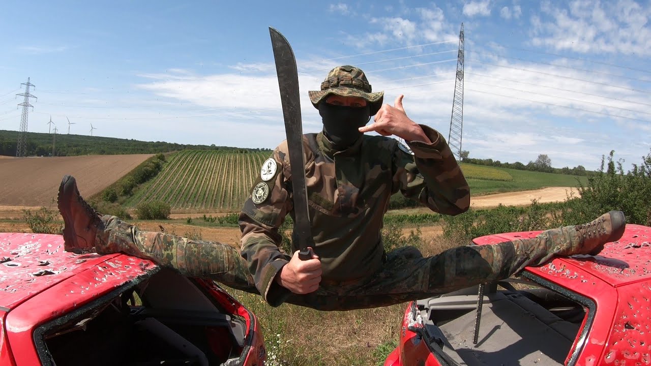 COLD STEEL TWO HANDED LATIN MACHETE - 65Mn STEEL - MADE IN CHINA - DESTRUCTION TEST - GSM IS FKN US