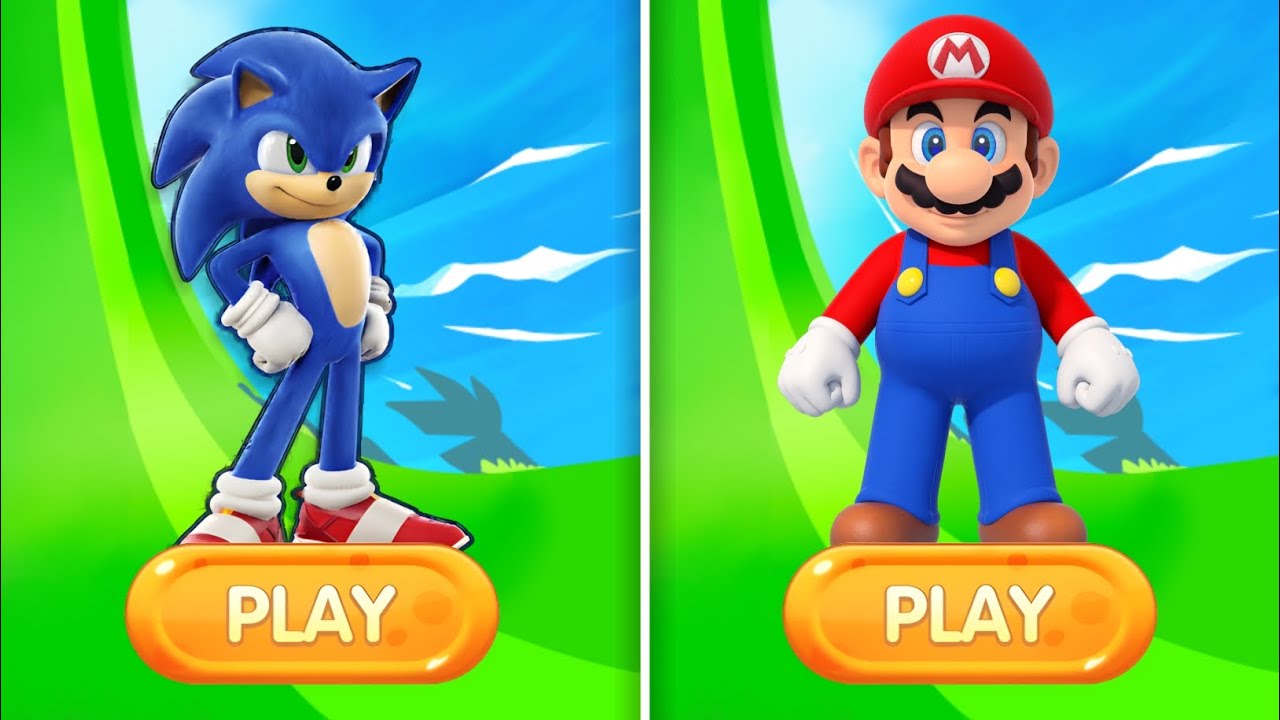 Sonic Dash Vs Mario Run - Movie Sonic Vs All Boss Zazz Egman-All characters unlocked 