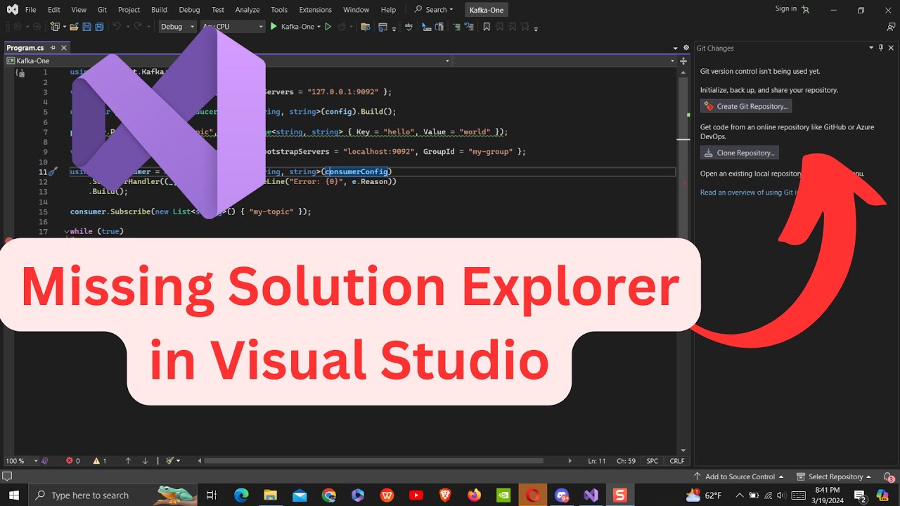 Как убрать отсутствующий обозреватель решений в Visual Studio (легкое решение!)?